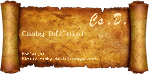 Csaby Dániel névjegykártya